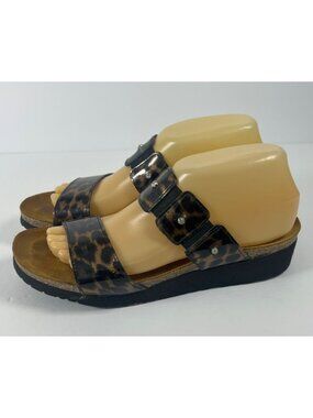 Naot Womens Size 40 EU 9 US Ashley Cheetah Patent Sandals Made In Israel